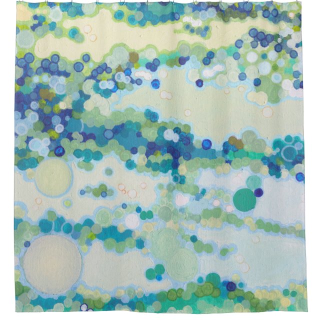 Coastal Beach Bubble Bath Shower Curtain Juul (Front)