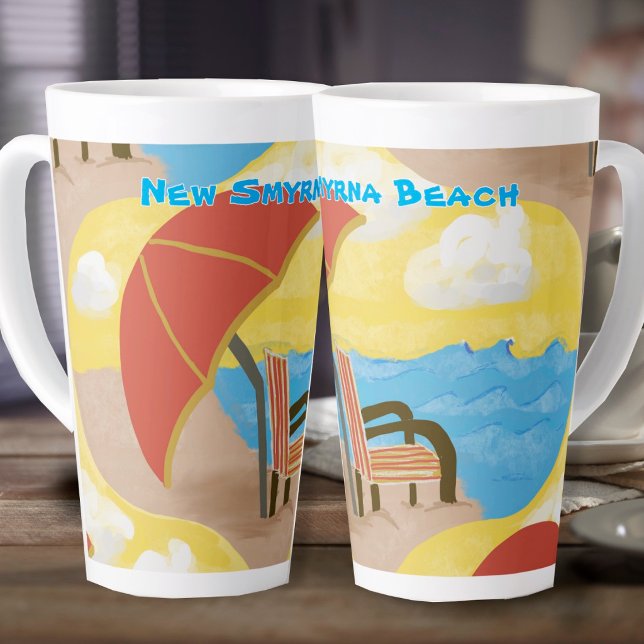 Coastal Beach Chair Custom Latte Mug (Creator Uploaded)
