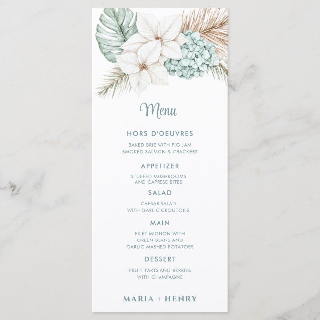 Coastal Beach Christmas Menu (Front)