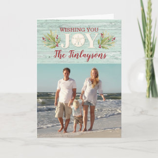 Coastal Beach Christmas Photo Card