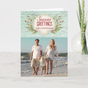 Coastal Beach Christmas Photo Card