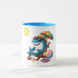 Coastal/Beach cute cartoon shark Mug