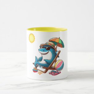 Coastal/Beach cute cartoon shark Mug