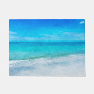 Coastal Beach Decor in Teal Aqua Turquoise Blue Doormat