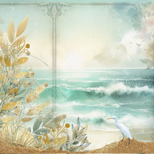 Coastal Beach Decoupage Junk Journal Scrapbook