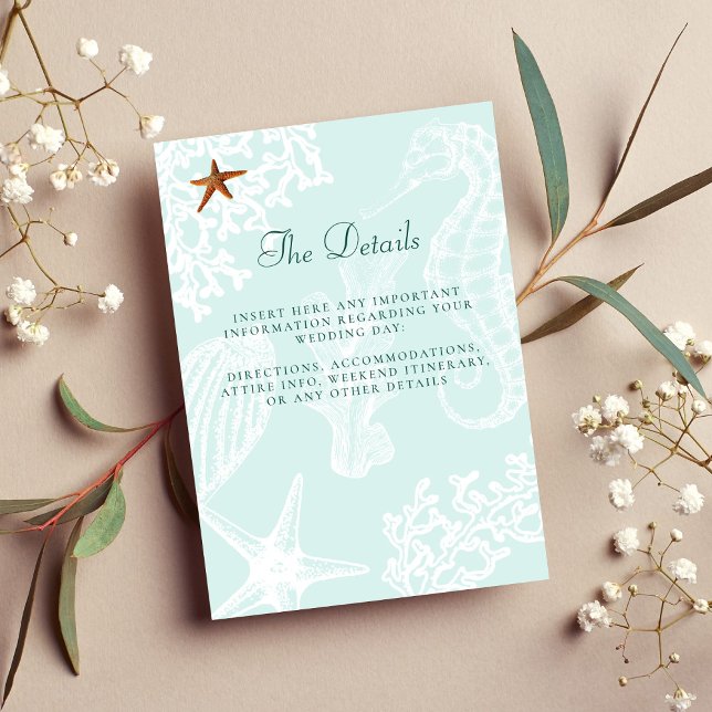 Coastal beach destination wedding details insert  (Creator Uploaded)
