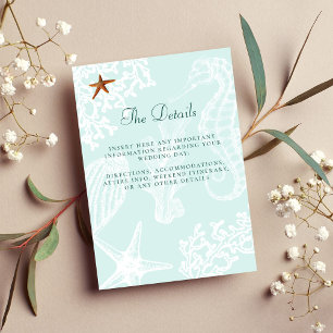 Coastal beach destination wedding details insert
