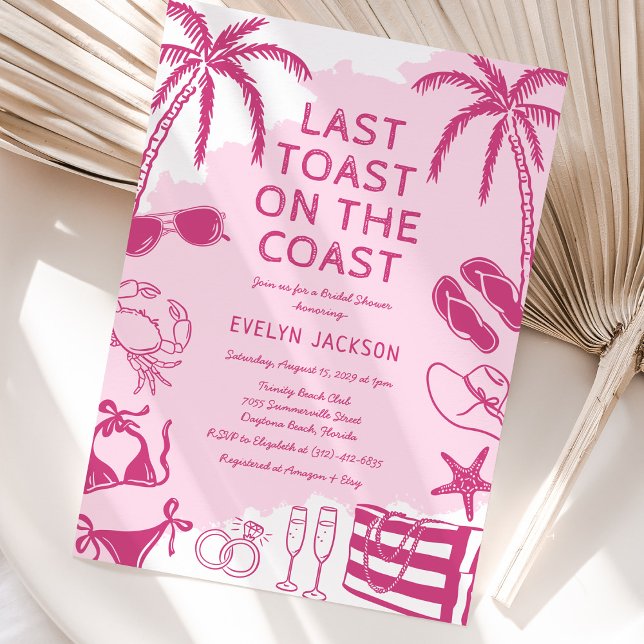 Coastal Beach Doodle Bridal Shower Invitation (Creator Uploaded)