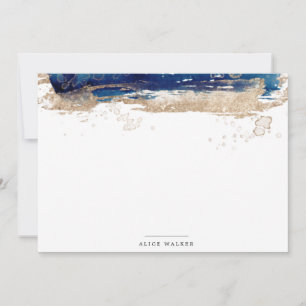 coastal beach gold sand Stationery Note Card