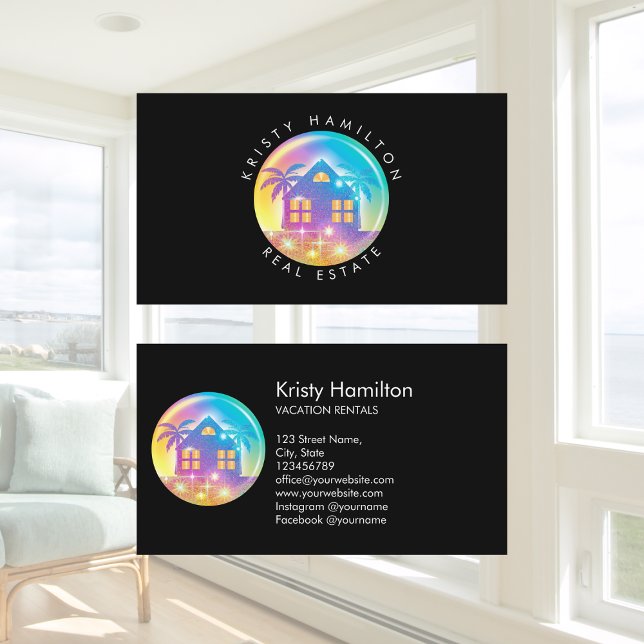 coastal beach house B'N'B real estate realtor Business Card (Creator Uploaded)