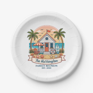 Coastal Beach House Family Reunion Paper Plate
