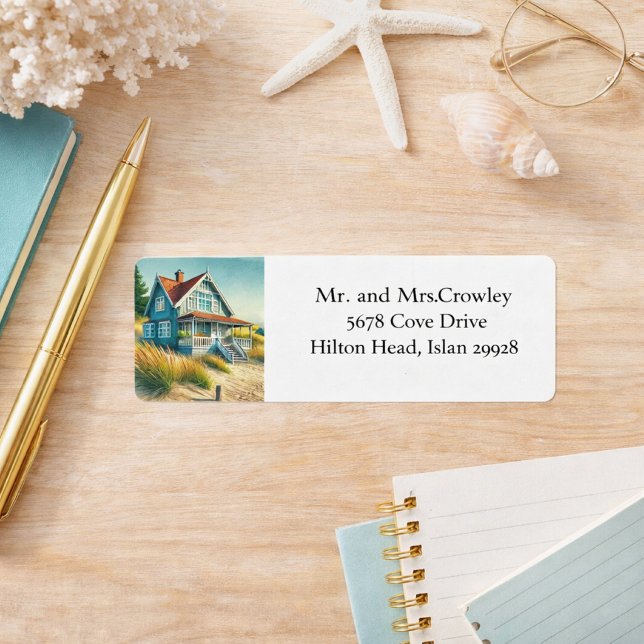Coastal Beach House Return Address Label (Creator Uploaded)