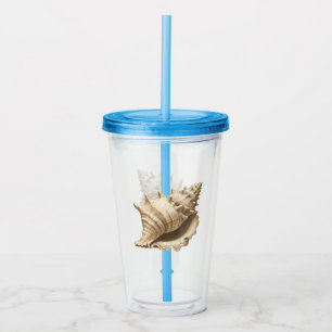 Coastal/beach/nautical seashell acrylic tumbler
