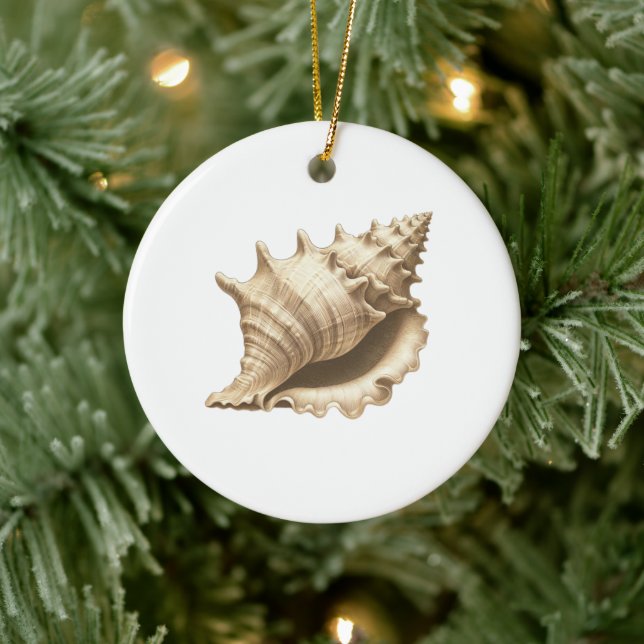 Coastal/beach/nautical seashell  ceramic ornament (Tree)