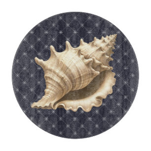 Coastal/beach/nautical seashell cutting board