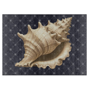 Coastal/beach/nautical seashell cutting board