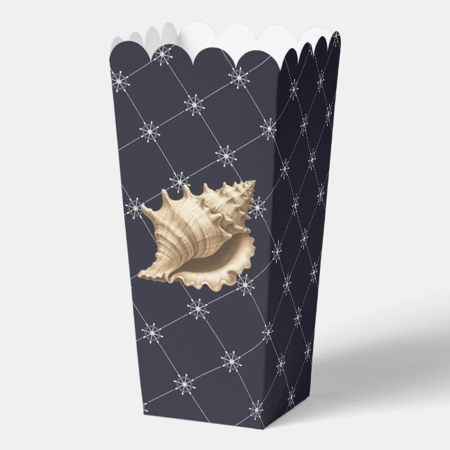 Coastal/beach/nautical seashell  favour box (Back)