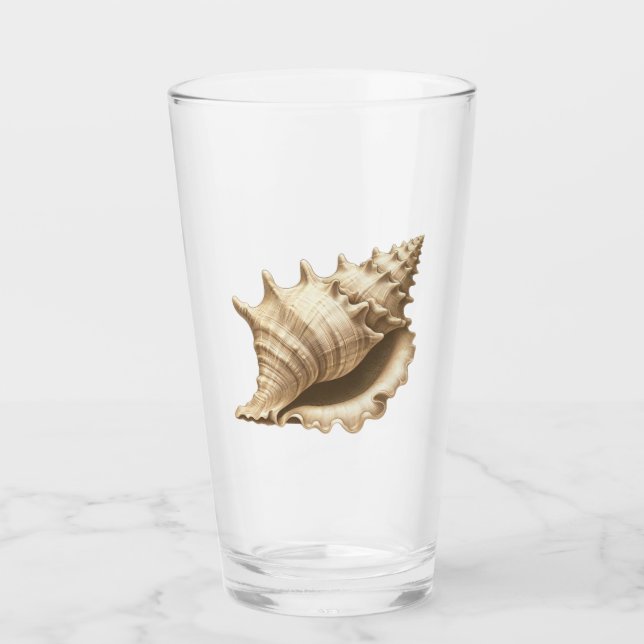 Coastal/beach/nautical seashell  glass (Front)