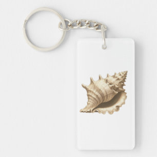 Coastal/beach/nautical seashell  key ring