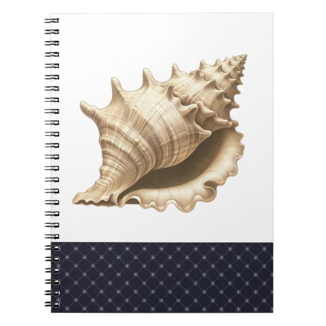 Coastal/beach/nautical seashell  notebook (Front)