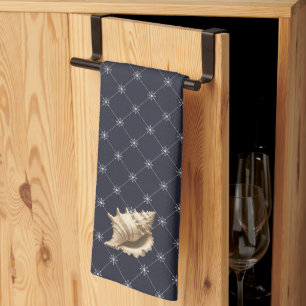 Coastal/beach/nautical seashell tea towel