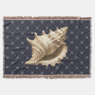 Coastal/beach/nautical seashell throw blanket