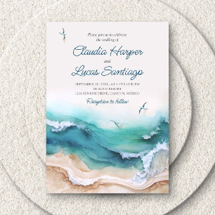 Coastal Beach Ocean Wedding Invitation