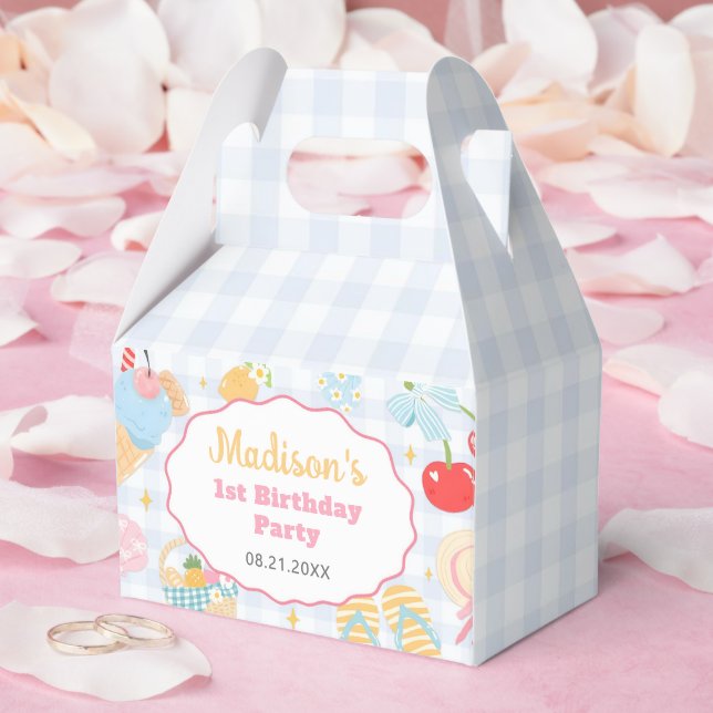 Coastal Beach Pastel Doodle Girls Birthday Favour Box (Wedding)