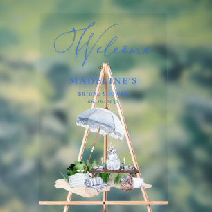 Coastal Beach Picnic Bridal Shower Welcome Acrylic Sign