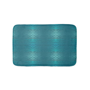 Coastal Beach Salty Turquoise Wave Abstract Design Bath Mat
