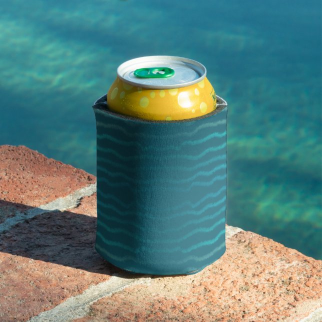 Coastal Beach Salty Turquoise Wave Abstract Design Can Cooler (In Situ Pool)