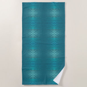 Coastal Beach Salty Turquoise Wave Abstract Design Towel