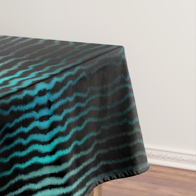 Coastal Beach Salty Turquoise Waves Abstract Art  Tablecloth (In Situ)