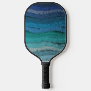 Coastal Beach Salty Waves On Black Pickleball Paddle