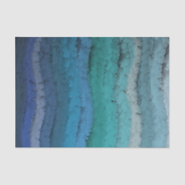 Coastal Beach Salty Waves On Black  Tissue Paper (Front)