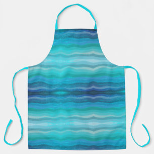 Coastal Beach Salty Waves On Turquoise  Apron
