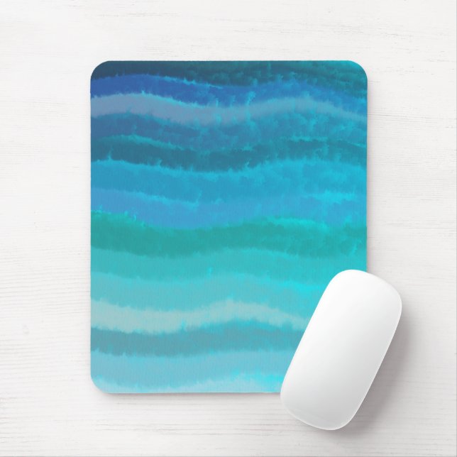 Coastal Beach Salty Waves On Turquoise  Mouse Pad (With Mouse)