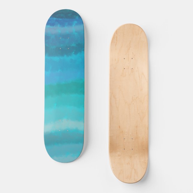 Coastal Beach Salty Waves On Turquoise  Skateboard (Front)