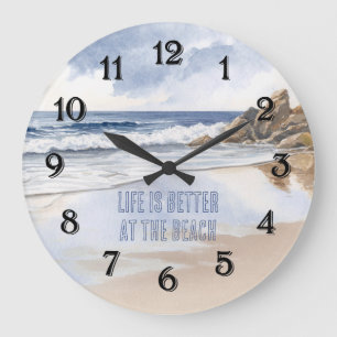 Coastal Beach Sand  Large Clock