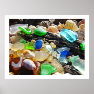 Coastal Beach SEA GLASS art Prints SEAGLASS gifts
