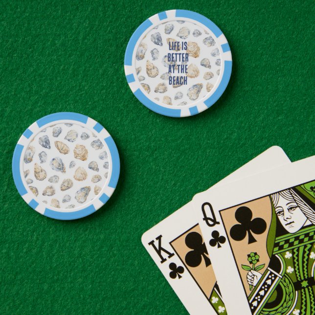 Coastal Beach Sea Shells Poker Chips (Poker Table (Double))