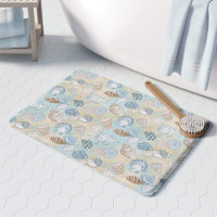 Coastal Beach Seashells Pattern Aqua Blue Sand