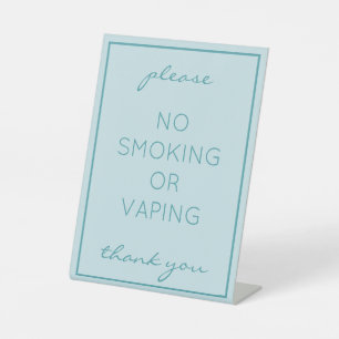 Coastal Beach Teal No Smoking Tabletop Sign
