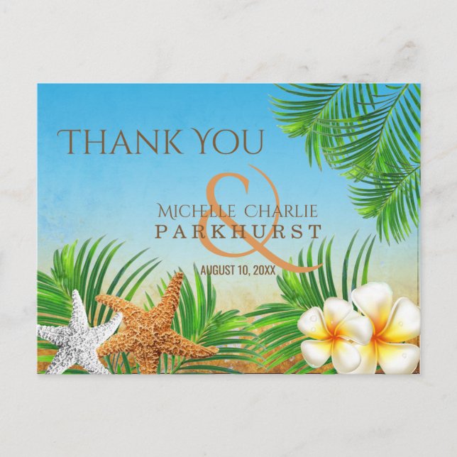 Coastal Beach - Thank you Postcard (Front)