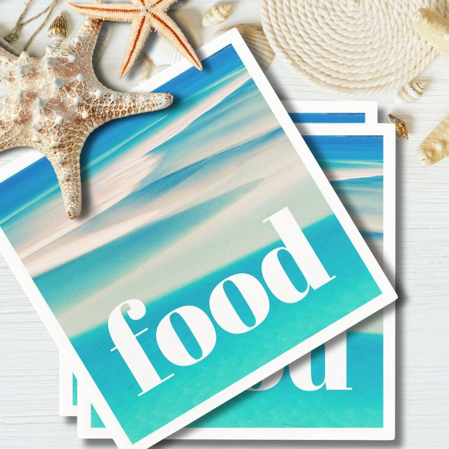 Coastal Beach Theme Ocean Blue Party Decor Napkin (Creator Uploaded)