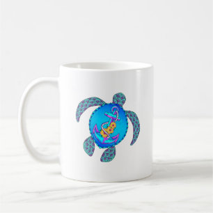 Coastal Beach Turtle Anchor Coffee Mug
