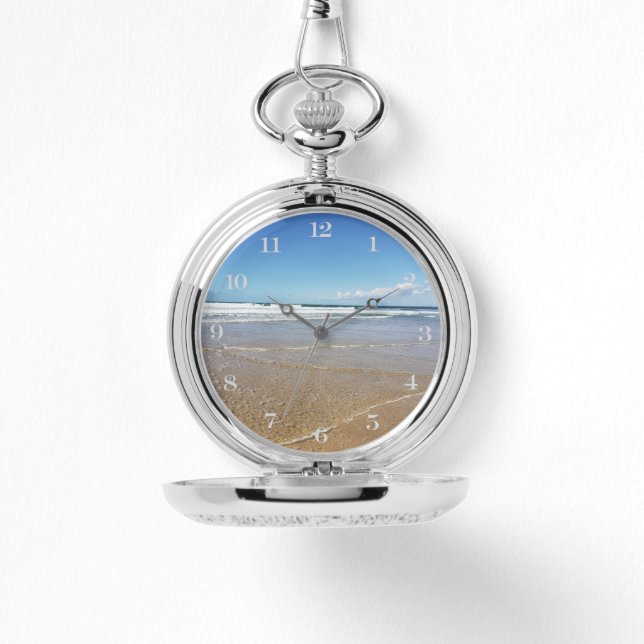Coastal Beach View | Soulac Sur Mer France Pocket Watch (Front)