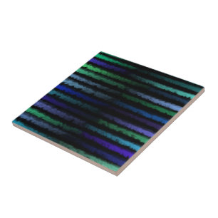 Coastal Beach Waves Salty Watercolor On Black Ceramic Tile