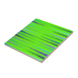 Coastal Beach Waves Salty Watercolor On Green Ceramic Tile