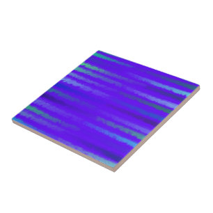 Coastal Beach Waves Salty Watercolor On Purple Ceramic Tile